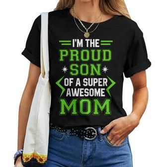 Proud Son Of A Super Awesome Mom Women T-shirt | Mazezy