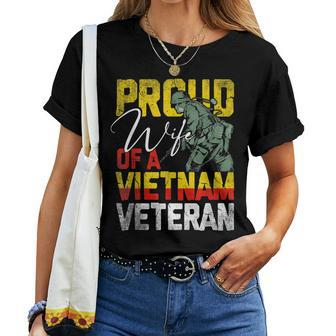Proud Wife Of A Vietnam Veteran Veterans Day V2 Women T-shirt - Seseable