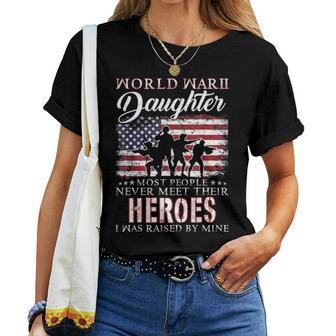 Proud World War 2 Veteran Daughter Ww2 Grandchild Gifts Women T-shirt - Seseable
