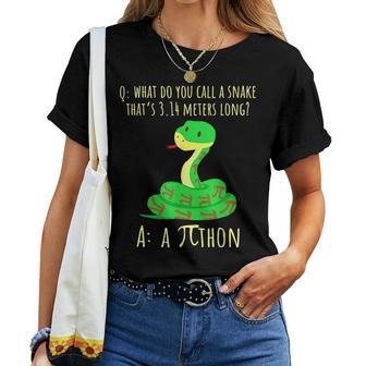 Python Pithon Pi Symbol Funny Math Teacher Pi Day V2 Women T-shirt - Seseable