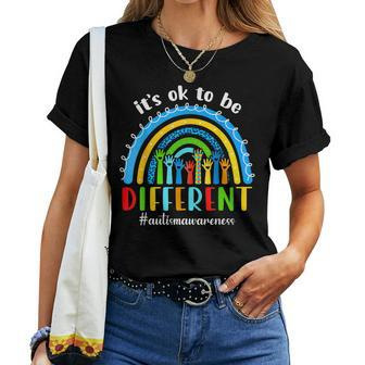 Rainbow Its Ok To Be Different Autism Awareness Acceptance Women T-shirt - Seseable