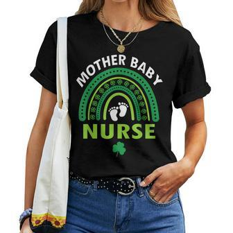 Rainbow Postpartum Mother Baby Nurse St Patricks Day Women T-shirt - Thegiftio UK