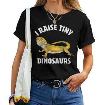 I Raise Tiny Dinosaurs Bearded Dragon Mom Dad Kids Gift Women T-shirt - Seseable