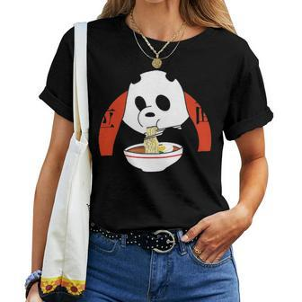 Ramen Is Life Panda Bear Eat Ramen Funny Japanese Women T-shirt - Seseable