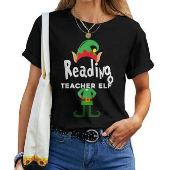 Reading Teacher Elf Family Matching Christmas T Women T-shirt | Mazezy