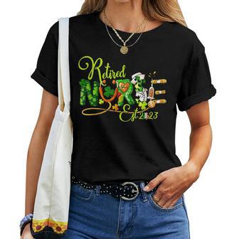 Retirement St Patricks Day Nurse 2023 Nursing Retired 2023 Women T-shirt - Seseable