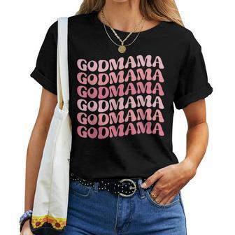 Retro Godmama Goddaughter Godmother Proposal Women T-shirt | Mazezy