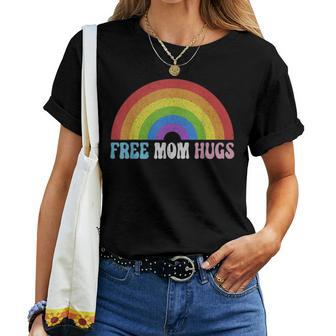 Retro Rainbow Free Mom Hugs Lgbt Pride Month Women T-shirt - Thegiftio UK