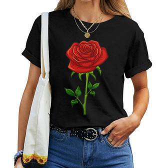 Rose Flower Lovers Minimalist Graphic Women T-shirt | Mazezy