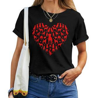Rottweilers Hearts Love Dog Lover Men Women Valentines Day Women T-shirt - Seseable