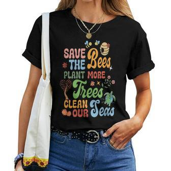 Save The Bees Plant More Trees Climate Change Earth Women T-shirt Casual Daily Basic Unisex Tee | Mazezy