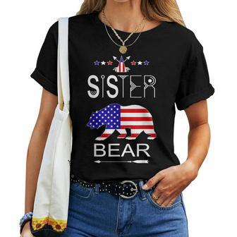 Sister Bear Patriotic 4Th Of July Matching Family Women T-shirt | Mazezy