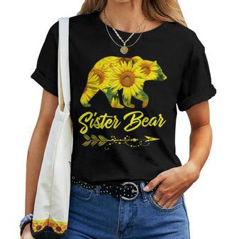 Sister Bear Sunflower Mom And Aunt Women T-shirt | Mazezy UK