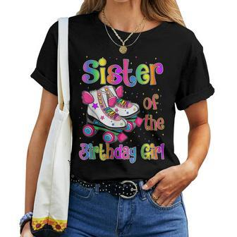 Sister Birthday Rolling Skate Birthday Family Party  Women T-shirt Casual Daily Crewneck Short Sleeve Graphic Basic Unisex Tee
