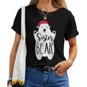 Sister Christmas Bear Santa Family Matching Pajamas Women T-shirt | Mazezy DE