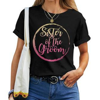 Sister Of The Groom Wedding Matching Mother Of The Groom Women T-shirt Casual Daily Basic Unisex Tee | Mazezy