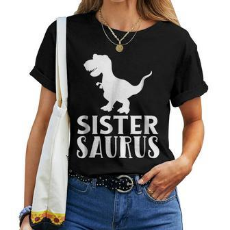 Sister Saurus Matching Dinosaur For Sisters Women T-shirt | Mazezy