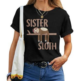 Sister Sloth For Mom Or Daughter Sloth Lovers Women T-shirt | Mazezy