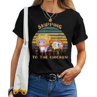 Skipping To The Retro Chicken Lanky Arts Box Videogame Women T-shirt | Mazezy UK