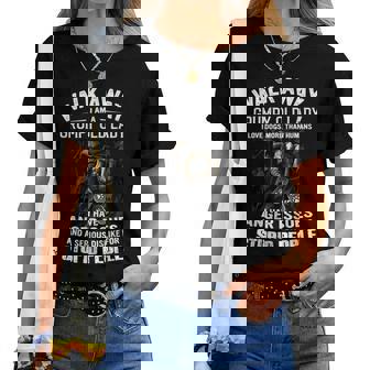 Skull Walk Away I Am A Grumpy Old Lady I Love Dogs Women T-shirt | Mazezy