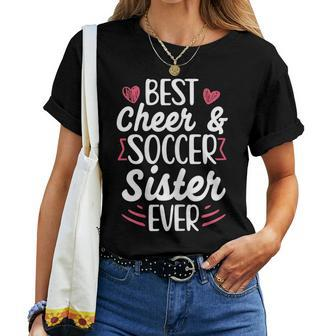 Soccer Cheer Sister Graphic Women Sister Cheerleader Women T-shirt | Mazezy
