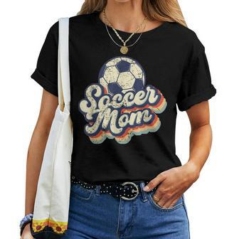 Soccer Mom Funny Soccer Ball Retro Vintage Mom Life  Women T-shirt Casual Daily Crewneck Short Sleeve Graphic Basic Unisex Tee