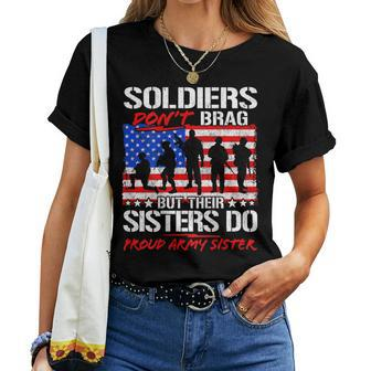 Soldiers Dont Brag Sisters Do Proud Army Sister Women T-shirt | Mazezy