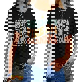 Womens Somebodys Fine Ass Grandma Retro Wavy Groovy Vintage Women T-shirt | Mazezy