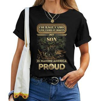 My Son Is A Soldier Proud Military Mom Dad Parent Women T-shirt | Mazezy