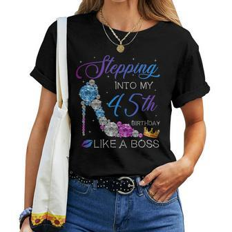 Womens Stepping Into My 45Th Birthday In 1974 Womens Women T-shirt | Mazezy