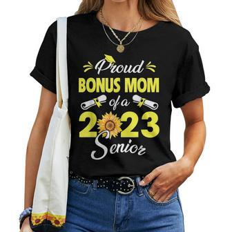 Sunflower Proud Bonus Mom Of A Class Of 2023 Senior 23 Women T-shirt | Mazezy
