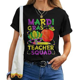 Teacher Mardi Gras 2023 Teacher Squad Family Matching Funny Women T-shirt - Seseable