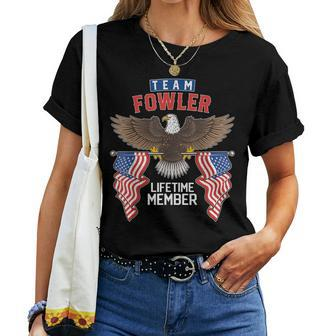 Team Fowler Lifetime Member Us Flag Women T-shirt - Seseable