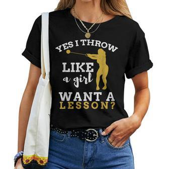 I Throw Like A Girl Throws Hammer Throwing Women Thrower Women T-shirt | Mazezy