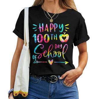 Tie Dye Happy 100Th Day Of School Teacher Student 100 Days V7 Women T-shirt - Thegiftio UK