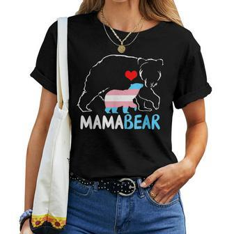 Trans Mama Bear Proud Mom Rainbow Transgender Women T-shirt | Mazezy