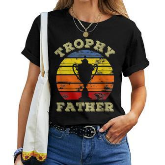 Trophy Father Husband Dad Vintage Sunset Fathers Day Women T-shirt - Thegiftio UK