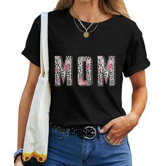 Twin Mom Leopard Floral Twin Mama Mother Of Two Women T-shirt | Mazezy