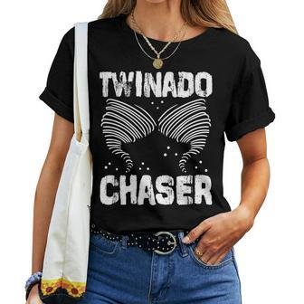 Twinado Chaser Mom Dad Twin Parents Women T-shirt | Mazezy