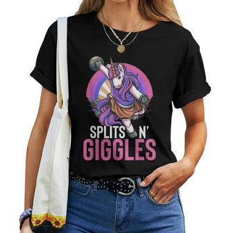Unicorn Bowling Team Splits N Giggles Bowler Women T-shirt | Mazezy