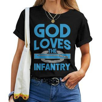 Us Army 11B God Loves The Infantry Combat Infantry Badge Cib Women T-shirt - Seseable