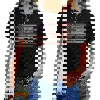 Uss Long Beach Cgn-9 Guided Missile Cruiser American Flag Women T-shirt | Seseable UK