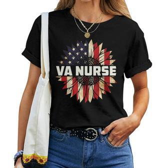 Va Nurse Real American Hero 4Th Of July Us Patriotic Vintage Women T-shirt - Seseable