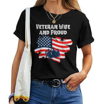 Veteran Wife Pride In Veteran Patriotic Wife Women T-shirt - Seseable