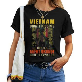 Vietnam War Orange Agent Military Victims Retired Soldiers Women T-shirt - Seseable