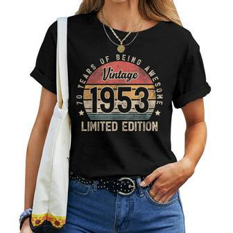 Vintage 1953 70 Year Old For Man Woman 70Th Birthday Women T-shirt Casual Daily Basic Unisex Tee | Mazezy