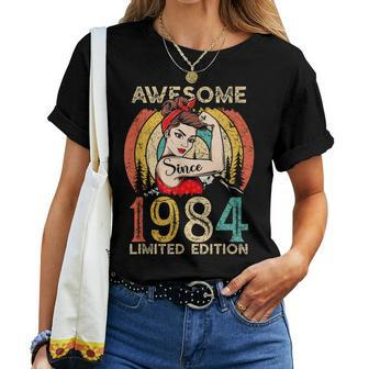 Vintage 38Th Birthday Gifts For Women - Awesome Since 1984 Women T-shirt - Seseable