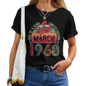 Womens Vintage 55 Year Old March 1968 Limited Edition 55Th Birthday Women T-shirt Casual Daily Basic Unisex Tee | Mazezy