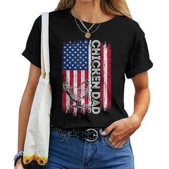 Vintage American Flag Chicken Dad Daddy Men Gift Women T-shirt - Seseable