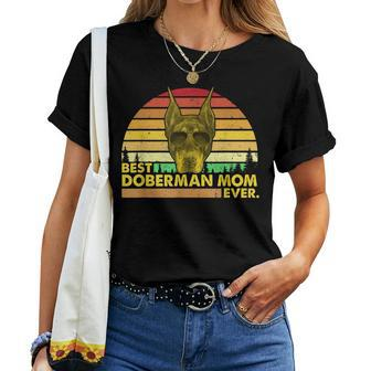 Vintage Best Doberman Mom Ever Dog Mommy Mother Women T-shirt | Mazezy